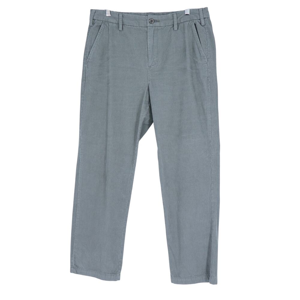 G1 Goods Straight Leg Corduroy Pants Dark Sage Green High Rise Women's 8